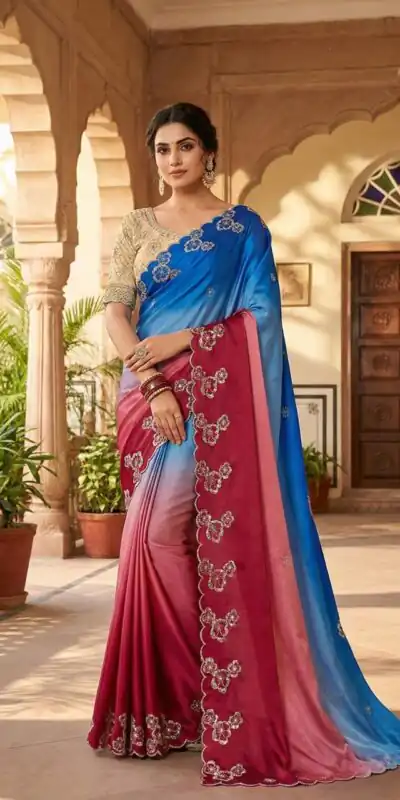 MS 461 Pink Chinnon Saree Perfect for Wedding, Party, Traditional Day, Haldi, Housewarming – . Exclusive Offer ₹1649. Delivery 4-6 Working Days. Shop now | Creative Sarees, Embroidered Sarees, Bollywood Sarees, Designer Sarees, Ethnic Saree, Modern Digital sarees, Party Wear Sarees, Sarees