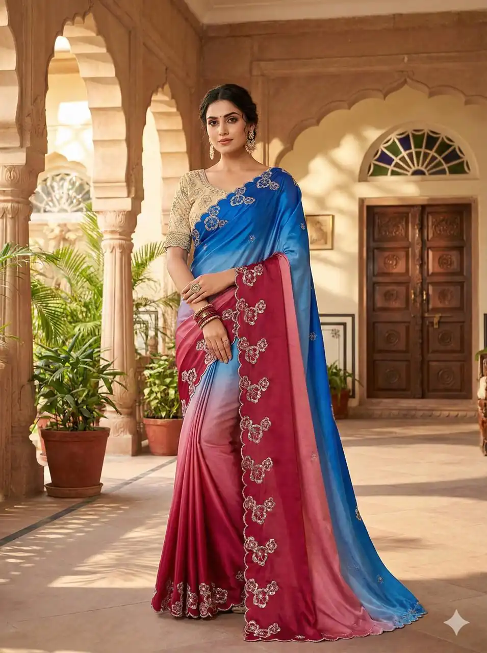 MS 461 Pink Chinnon Saree Perfect for Wedding, Party, Traditional Day, Haldi, Housewarming – . Exclusive Offer ₹1649. Delivery 4-6 Working Days. Shop now | Creative Sarees, Embroidered Sarees, Bollywood Sarees, Designer Sarees, Ethnic Saree, Modern Digital sarees, Party Wear Sarees, Sarees
