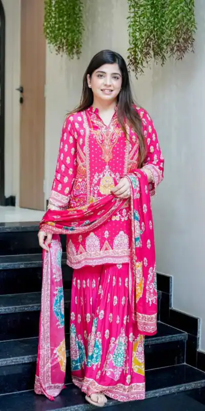 BE 427 Pink French Crape Salwar Suit Perfect for Wedding, Party, Temple Visit, Sangeet, Holi – . Now at just ₹1899. Delivery 4-6 Working Days. Shop now | Casual Suits, Jump Suits, Tops & Bottoms, Track Suits, Trendy Wear, Creative suits, Designer Suits, Palazzo Suits, Party Wear Suits, Patiala Suits, Salwar suit, Straight Suits