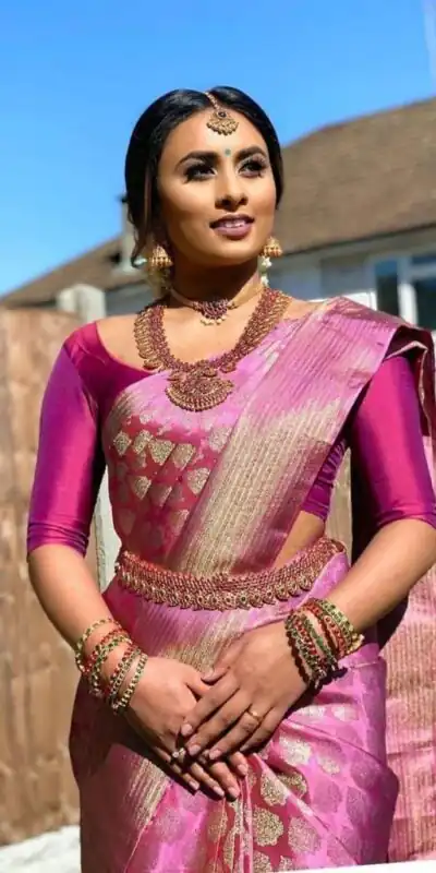 LKP 4067 Pink in Soft Lichi Silk.ace Work & Lace Border Saree Exclusive Offer ₹1299. Delivery 4-6 Working Days. Shop now. | Creative Sarees, Embroidered Sarees, Bollywood Sarees, Designer Sarees, Ethnic Saree, Modern Digital sarees, Party Wear Sarees, Sarees