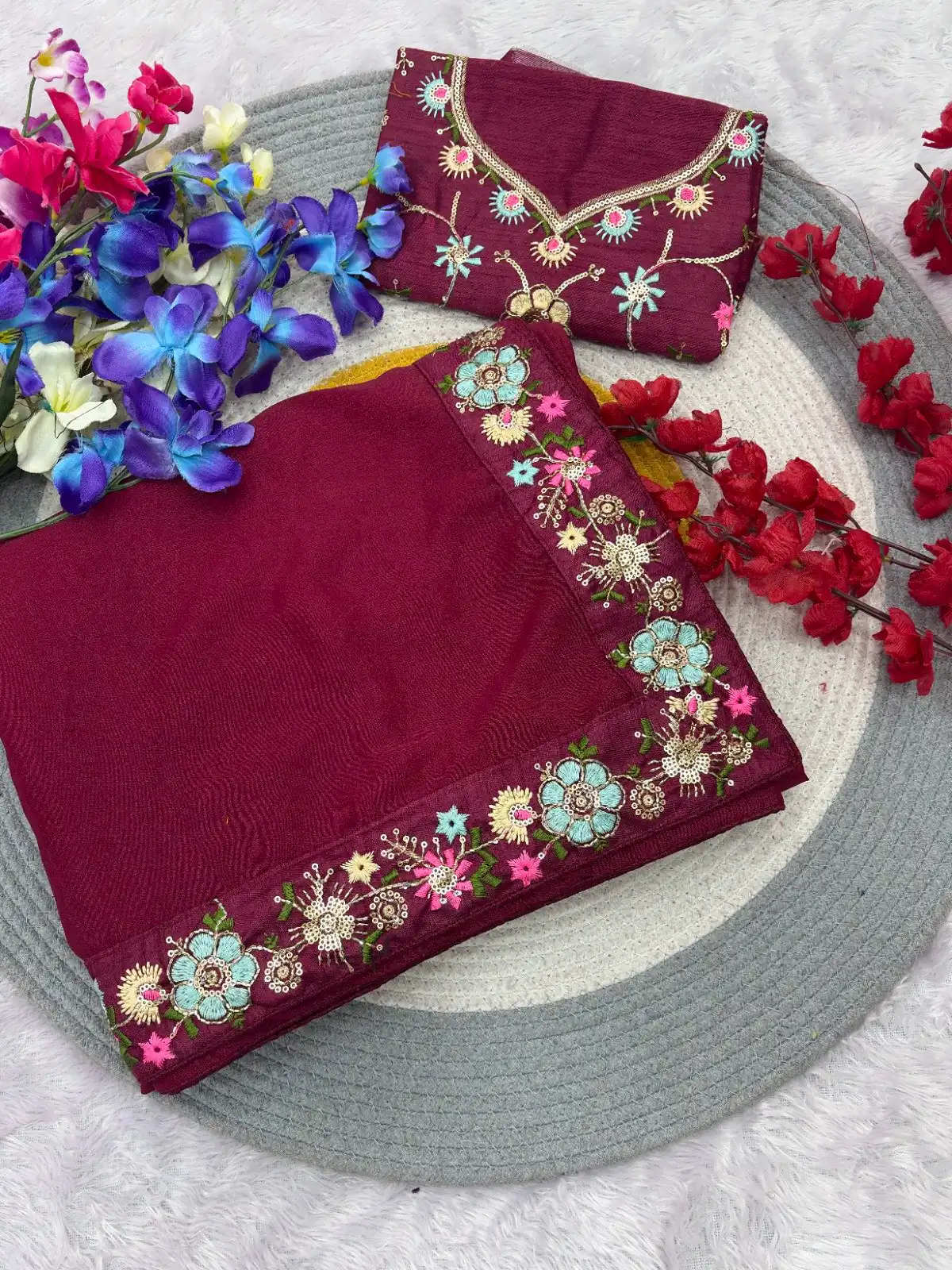 JR 658 Pink in Color Star Georgette ace Work & Embroidery Work Saree . Now at just ₹1699. Delivery 4-6 Working Days. Shop now. | Creative Sarees, Embroidered Sarees, Bollywood Sarees, Designer Sarees, Ethnic Saree, Modern Digital sarees, Party Wear Sarees, Sarees