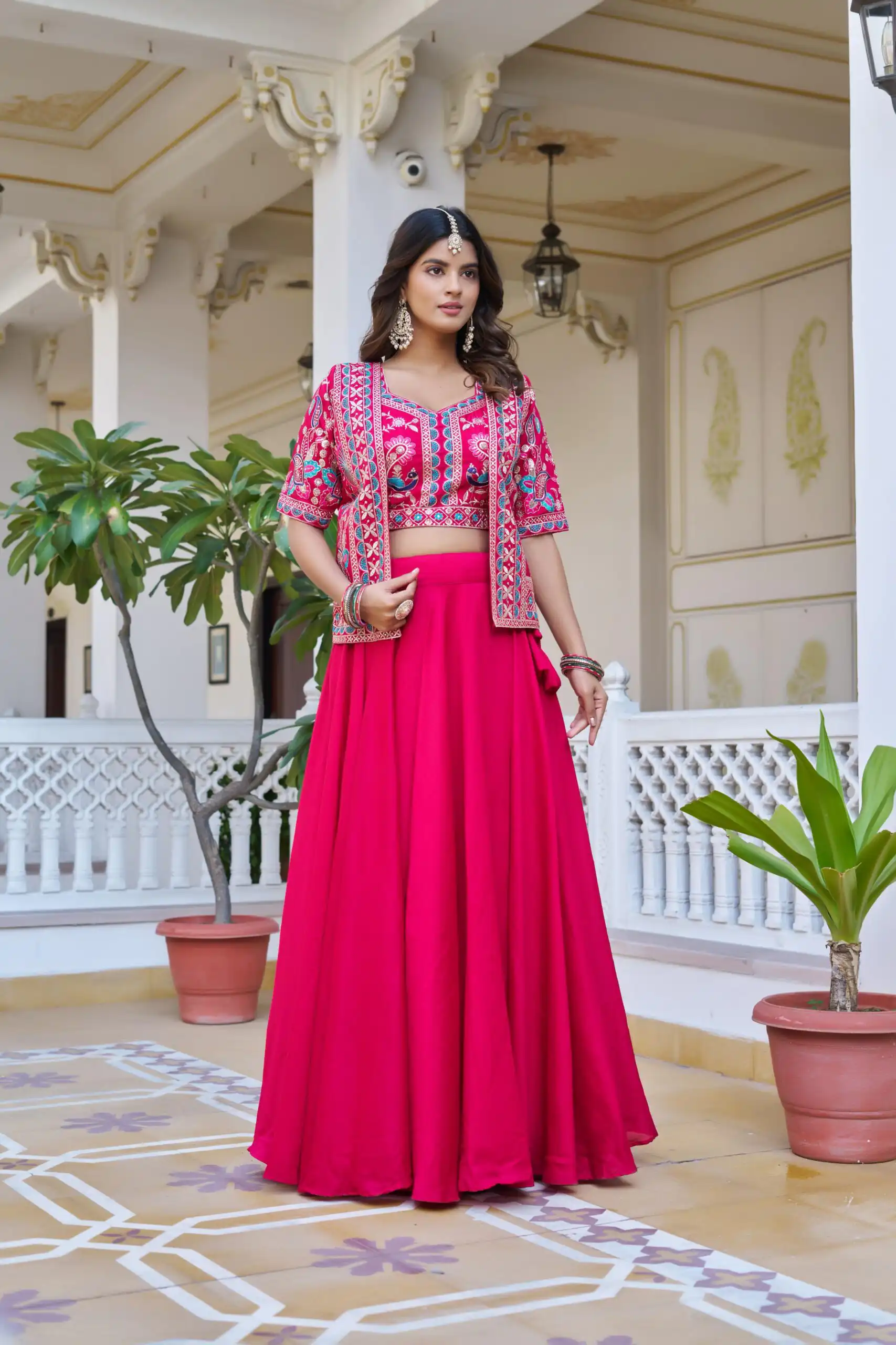 Ram 142 Pink Vichitra Lehenga Choli with Embroidery Work & Thread Embroidery. Introductory Price ₹2549. Delivery 4-6 Working Days. Shop now. | Bollywood Lehenga, Creative Lehenga, Designer Lehenga, Embroidered Lehenga, Lehenga, Party Wear Lehenga