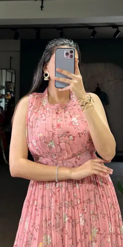 YNF 5200 Pink Color Weightless Marbal Gown with Designer Work. Available at ₹1649 only. Delivery 4-6 Working Days. Shop now. | Bollywood Gowns, Creative Gowns, Designer Gowns, Embroidered Gowns, Gowns, Party Wear Gowns