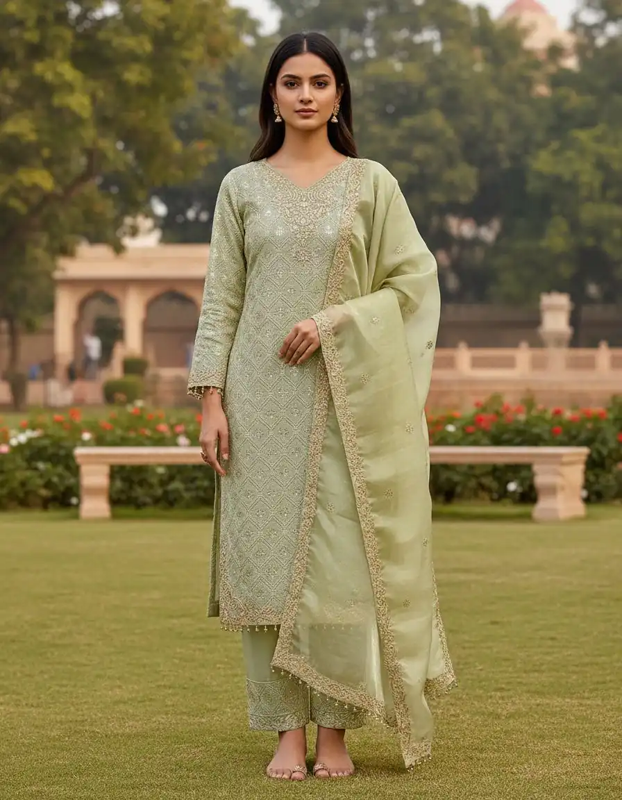 ZSR 3158 Pista in Organza Silk Lace Work & Embroidery Work Salwar Suit . Get it for ₹2399. Delivery 4-6 Working Days. Shop now. | Casual Suits, Jump Suits, Tops & Bottoms, Track Suits, Trendy Wear, Creative suits, Designer Suits, Palazzo Suits, Party Wear Suits, Patiala Suits, Salwar suit, Straight Suits