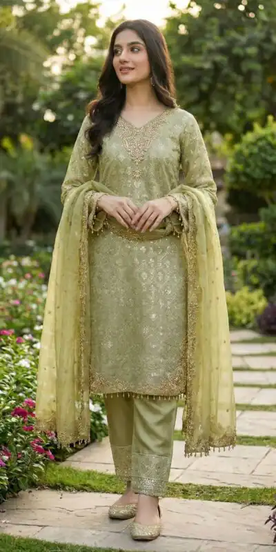 ZSR 3158 Pista in Organza Silk Lace Work & Embroidery Work Salwar Suit . Get it for ₹2399. Delivery 4-6 Working Days. Shop now. | Casual Suits, Jump Suits, Tops & Bottoms, Track Suits, Trendy Wear, Creative suits, Designer Suits, Palazzo Suits, Party Wear Suits, Patiala Suits, Salwar suit, Straight Suits