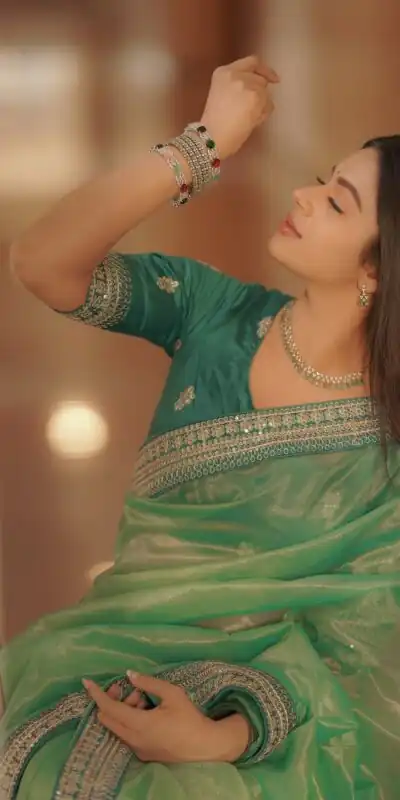 JR 657 Pista with Sequins Work & Embroidery Work Twill Net Saree . Exclusive Offer ₹1599. Delivery 4-6 Working Days. Shop now. | Creative Sarees, Embroidered Sarees, Bollywood Sarees, Designer Sarees, Ethnic Saree, Modern Digital sarees, Party Wear Sarees, Sarees