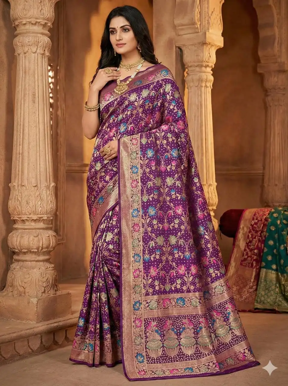 MS 546 Purple in Color Banarasi Silk Zari Work All Over Saree . Available at ₹1649 only. Delivery 4-6 Working Days. Shop now. | Creative Sarees, Embroidered Sarees, Bollywood Sarees, Designer Sarees, Ethnic Saree, Modern Digital sarees, Party Wear Sarees, Sarees