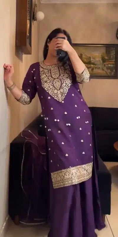 RTC 5946 Purple Color Faux Georgette Salwar Suit with Lace Work. Festive Deal ₹1999. Delivery 4-6 Working Days. Shop now. | Casual Suits, Jump Suits, Tops & Bottoms, Track Suits, Trendy Wear, Creative suits, Designer Suits, Palazzo Suits, Party Wear Suits, Patiala Suits, Salwar suit, Straight Suits