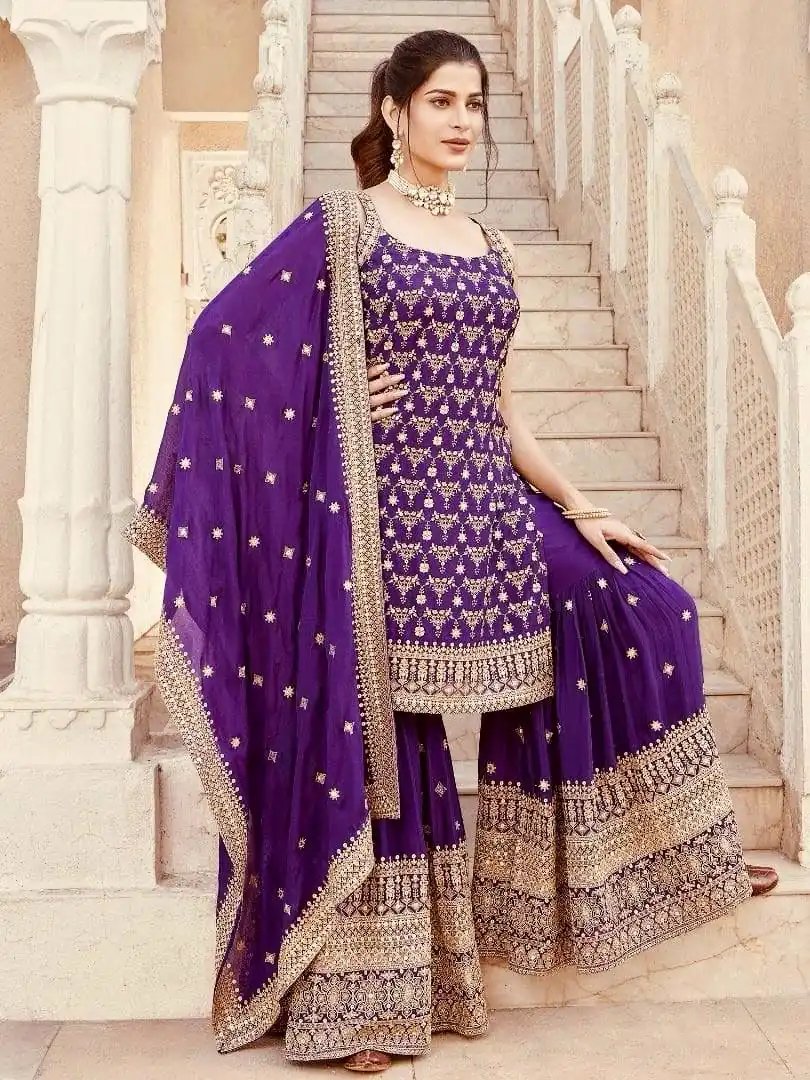 RTC 5892 Purple Faux Georgette Salwar Suit Perfect for Wedding, Party, Durga Puja, Mehendi, Baby Shower – . Festive Deal ₹2549. Delivery 4-6 Working D | Casual Suits, Jump Suits, Tops & Bottoms, Track Suits, Trendy Wear, Creative suits, Designer Suits, Palazzo Suits, Party Wear Suits, Patiala Suits, Salwar suit, Straight Suits