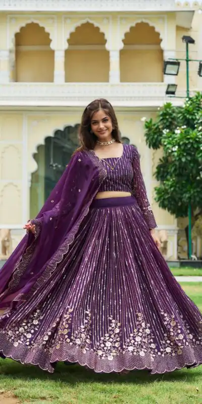 Ram 051 Purple Color Fox Georgette Lehenga Choli with Embroidery Work. Festive Deal ₹2649. Delivery 4-6 Working Days. Shop now. | Bollywood Lehenga, Creative Lehenga, Designer Lehenga, Embroidered Lehenga, Lehenga, Party Wear Lehenga
