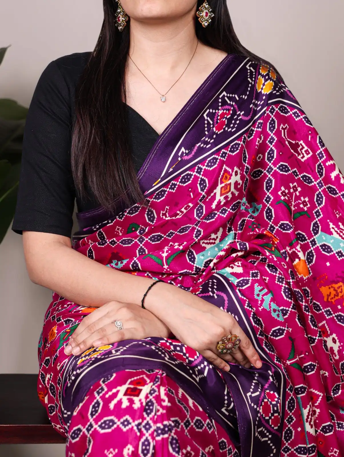 YNF 7801 Purple Gaji Silk Saree with Patola Print. Wedding, Party, Festive, Events, Best Price ₹2999. Delivery 4-6 Working Days. Shop now. | Creative Sarees, Embroidered Sarees, Bollywood Sarees, Designer Sarees, Ethnic Saree, Modern Digital sarees, Party Wear Sarees, Sarees