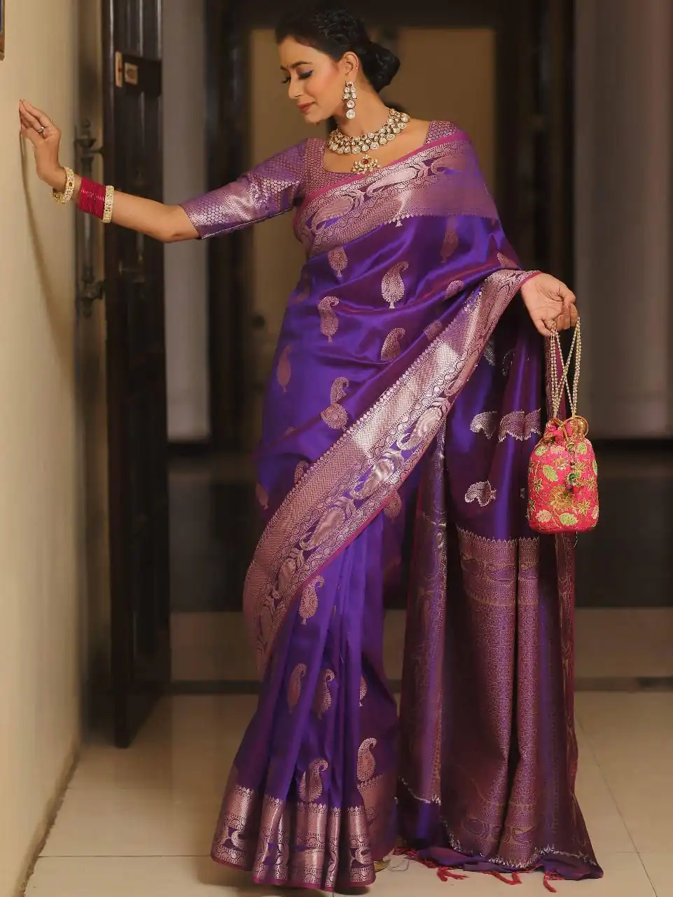 KPR 276 Purple in Soft Lichi Silk Lace Border & Lace Work Saree . Available at ₹1499 only. Delivery 4-6 Working Days. Shop now. | Creative Sarees, Embroidered Sarees, Bollywood Sarees, Designer Sarees, Ethnic Saree, Modern Digital sarees, Party Wear Sarees, Sarees