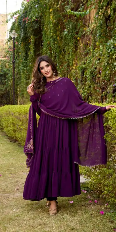 YNF 5001 Purple in White Marbel. Designer Work Salwar Suit Wedding, Party, Festive, Events, Best Price ₹2599. Delivery 4-6 Working Days. Shop now. | Casual Suits, Jump Suits, Creative suits, Designer Suits, Palazzo Suits, Party Wear Suits, Patiala Suits, Salwar suit, Straight Suits