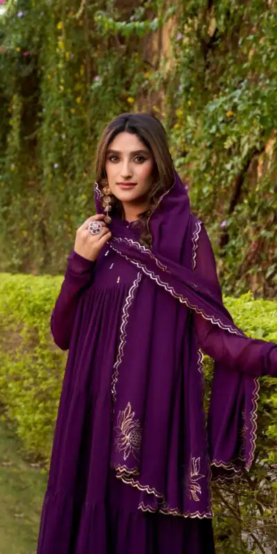 YNF 5001 Purple in White Marbel. Designer Work Salwar Suit Wedding, Party, Festive, Events, Best Price ₹2599. Delivery 4-6 Working Days. Shop now. | Casual Suits, Jump Suits, Creative suits, Designer Suits, Palazzo Suits, Party Wear Suits, Patiala Suits, Salwar suit, Straight Suits