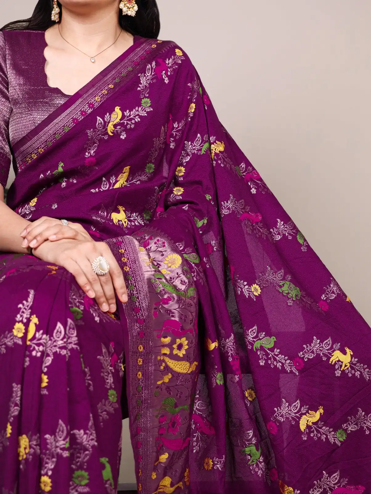 YNF 7907 Purple Nylon Weaving Work Saree Perfect for Wedding, Party, Baby Shower, Holi, Ethnic Day – . Available at ₹2149 only. Delivery 4-6 Working Da | Creative Sarees, Embroidered Sarees, Bollywood Sarees, Designer Sarees, Ethnic Saree, Modern Digital sarees, Party Wear Sarees, Sarees