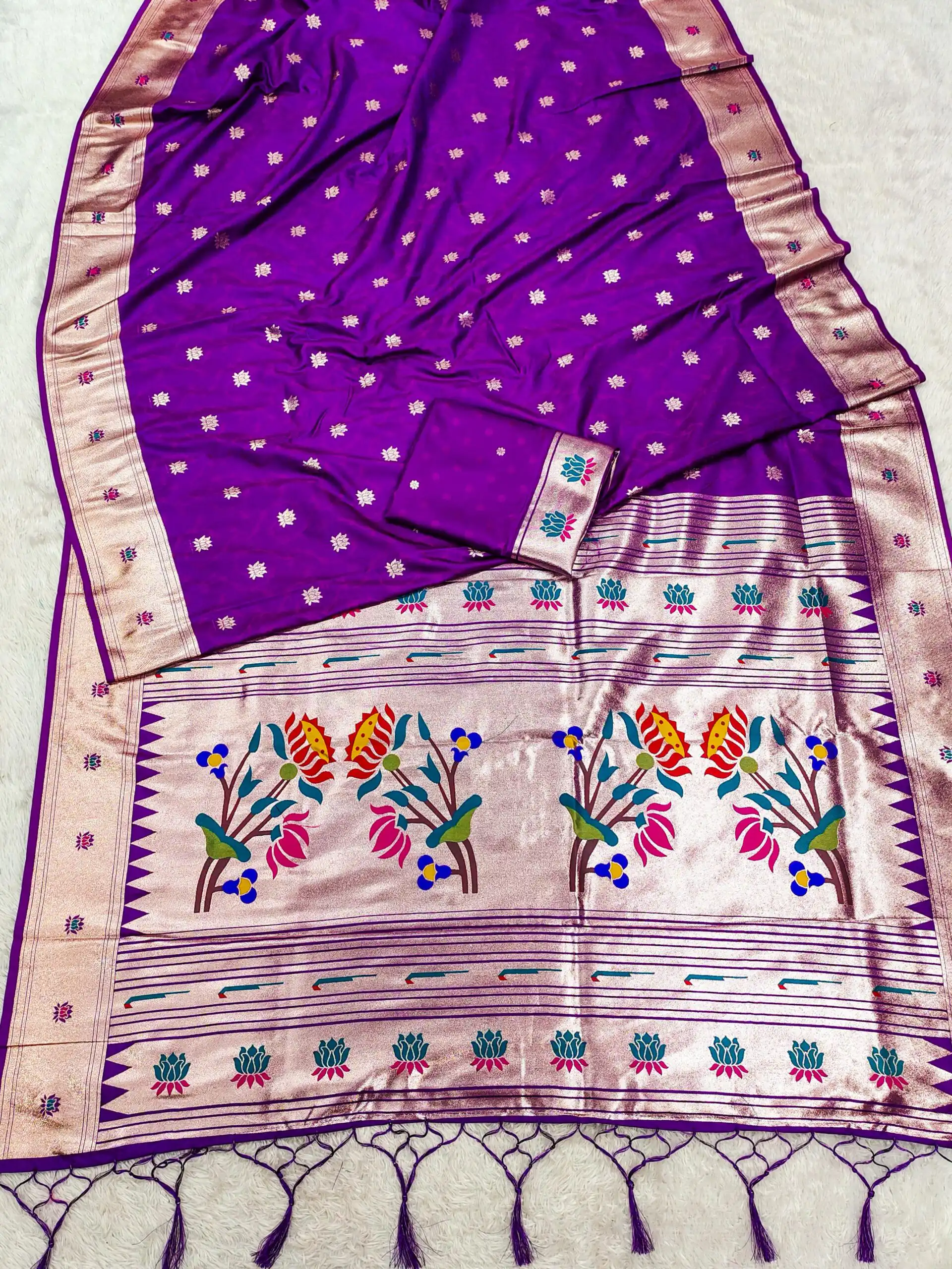 MB 2 Purple Paithani Silk Saree with Lace Work & Zari Work. Introductory Price ₹2049. Delivery 4-6 Working Days. Shop now. | Creative Sarees, Embroidered Sarees, Bollywood Sarees, Designer Sarees, Ethnic Saree, Modern Digital sarees, Party Wear Sarees, Sarees