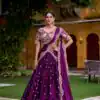 Purple Rangoli Crush Sequins Thread Lehenga Choli