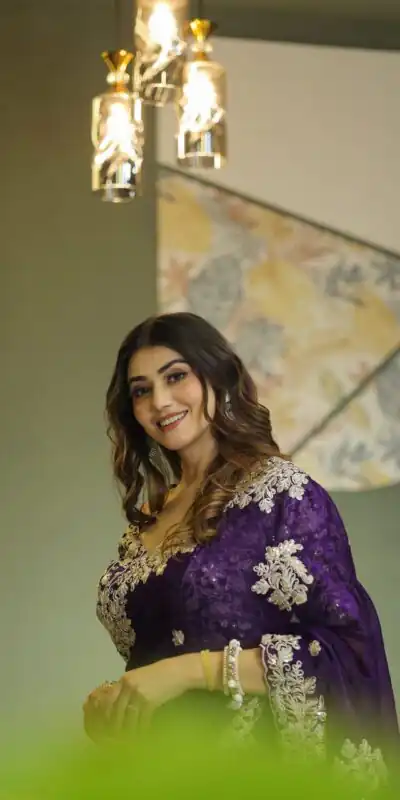 Purple Rangoli Silk Embroidery Cut Work Saree