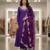 LG 2053 Purple Roman Silk Salwar Suit Perfect for Wedding, Party, Eid, Holi, Cultural Events – . Exclusive Offer ₹2099. Delivery 4-6 Working Days. | Casual Suits, Jump Suits, Tops & Bottoms, Track Suits, Trendy Wear, Creative suits, Designer Suits, Palazzo Suits, Party Wear Suits, Patiala Suits, Salwar suit, Straight Suits
