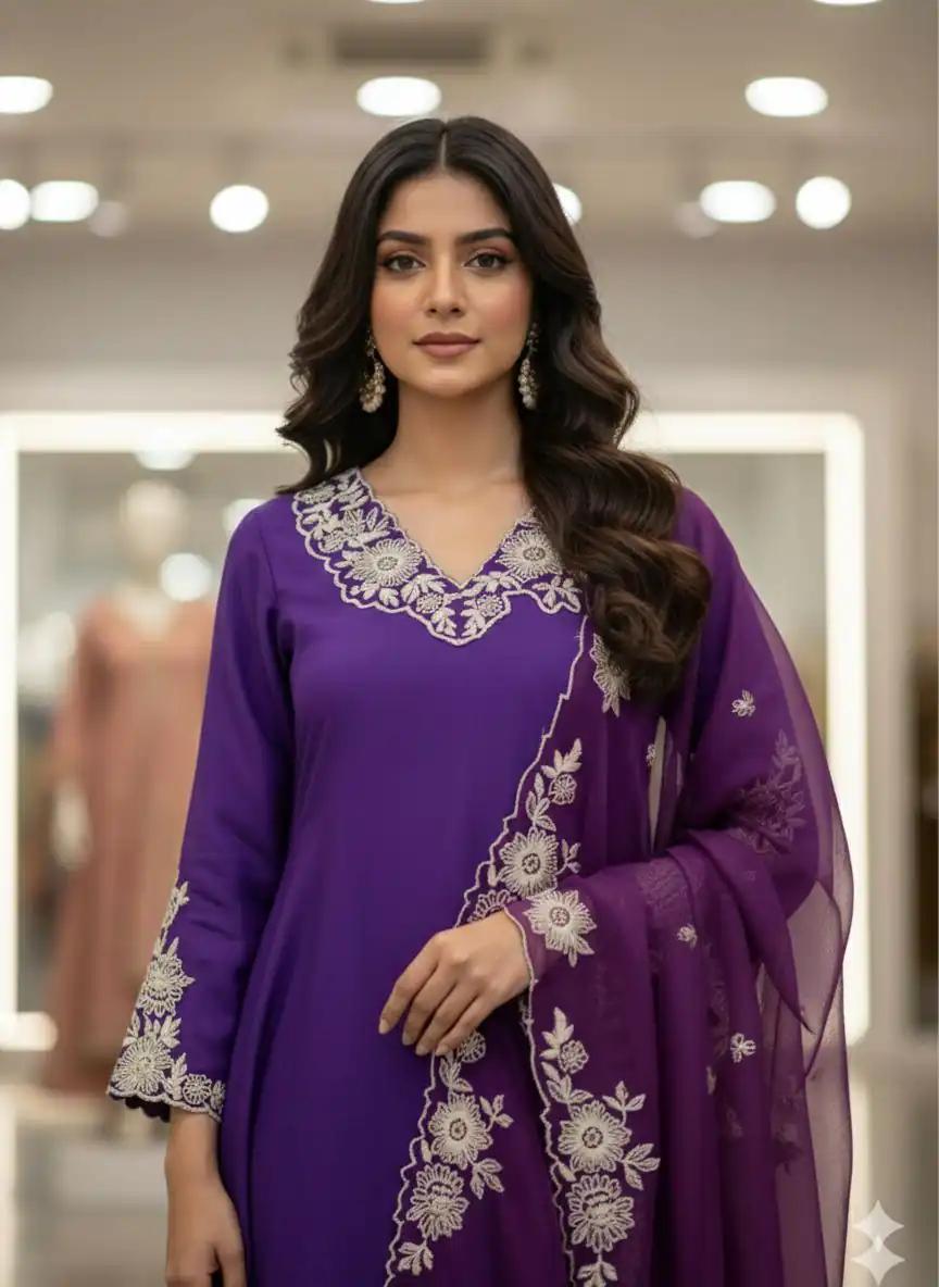 LG 2053 Purple Roman Silk Salwar Suit Perfect for Wedding, Party, Eid, Holi, Cultural Events – . Exclusive Offer ₹2099. Delivery 4-6 Working Days. | Casual Suits, Jump Suits, Tops & Bottoms, Track Suits, Trendy Wear, Creative suits, Designer Suits, Palazzo Suits, Party Wear Suits, Patiala Suits, Salwar suit, Straight Suits