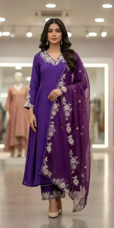 LG 2053 Purple Roman Silk Salwar Suit Perfect for Wedding, Party, Eid, Holi, Cultural Events – . Exclusive Offer ₹2099. Delivery 4-6 Working Days. | Casual Suits, Jump Suits, Tops & Bottoms, Track Suits, Trendy Wear, Creative suits, Designer Suits, Palazzo Suits, Party Wear Suits, Patiala Suits, Salwar suit, Straight Suits