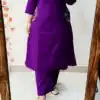 MF 1114 Purple Soft Cotton Slub Kurti with Embroidery Work. Wedding, Party, Festive, Events, Grab it for ₹1549. Delivery 4-6 Working Days. Shop now. | Bollywood Kurti, Creative Kurtis, Designer Kurti, Kurti, Party Wear Kurti, Selfie Kurti