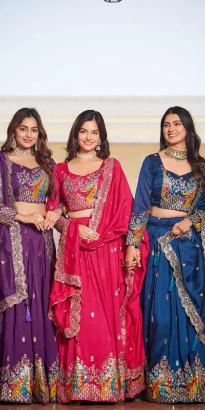 Ram 113 Purple Color Vichitra Lehenga Choli with Embroidery Work. Exclusive Offer ₹3099. Delivery 4-6 Working Days. Shop now. | Bollywood Lehenga, Creative Lehenga, Designer Lehenga, Embroidered Lehenga, Lehenga, Party Wear Lehenga