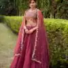 LNB 1445 Rani Pink Chanda Silk Lehenga Choli with Sequins Work & Embroidery Work. Grab it for ₹3399. Delivery 4-6 Working Days. Shop now. | Bollywood Lehenga, Creative Lehenga, Designer Lehenga, Embroidered Lehenga, Lehenga, Party Wear Lehenga