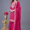 ZF 5006 Rani Pink Color Chinon Silk Sequence Work Salwar Suit Casual, Wedding, Festive, Events . Expected Delivery  4-6 Working Days @2149/- only      | Casual Suits, Jump Suits, Creative suits, Designer Suits, Palazzo Suits, Party Wear Suits, Patiala Suits, Salwar suit, Straight Suits
