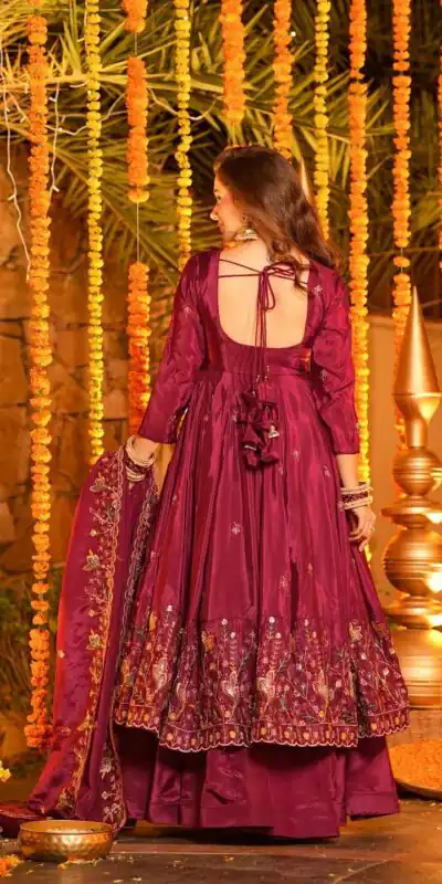 KD 1556 Rani Pink Natural Crap Silk Salwar Suit Perfect for Wedding, Party, Karwa Chauth, Raksha Bandhan, Engagement – . Grab it for ₹2549. Delive | Casual Suits, Jump Suits, Creative suits, Designer Suits, Palazzo Suits, Party Wear Suits, Patiala Suits, Salwar suit, Straight Suits