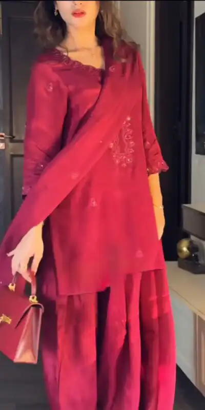 TC 5868 Red Chinon silk Salwar Suit. Perfect for Wedding, Party, Bridal Wear, Makar Sankranti, Karwa Chauth – R Affordable Price ₹1949. Delivery 4-6 Wor | Casual Suits, Jump Suits, Tops & Bottoms, Track Suits, Trendy Wear, Creative suits, Designer Suits, Palazzo Suits, Party Wear Suits, Patiala Suits, Salwar suit, Straight Suits