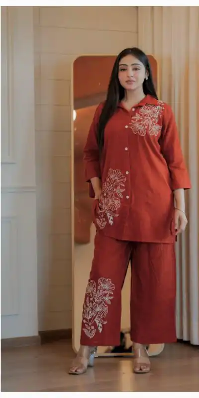 INLI Style-Up Red Color Cotton Slub Kurti with Embroidery Work. Affordable Price ₹1499. Delivery 4-6 Working Days. Shop now. | Bollywood Kurti, Creative Kurtis, Designer Kurti, Kurti, Party Wear Kurti, Selfie Kurti