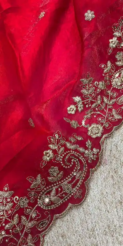 BT 3151 Red Fandy Satin Silk Saree with Sequins Work & Embroidery Work. Get it for ₹1949. Delivery 4-6 Working Days. Shop now. | Creative Sarees, Embroidered Sarees, Bollywood Sarees, Designer Sarees, Ethnic Saree, Modern Digital sarees, Party Wear Sarees, Sarees