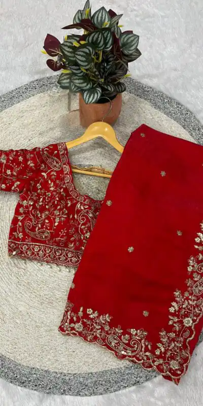 BT 3151 Red Fandy Satin Silk Saree with Sequins Work & Embroidery Work. Get it for ₹1949. Delivery 4-6 Working Days. Shop now. | Creative Sarees, Embroidered Sarees, Bollywood Sarees, Designer Sarees, Ethnic Saree, Modern Digital sarees, Party Wear Sarees, Sarees
