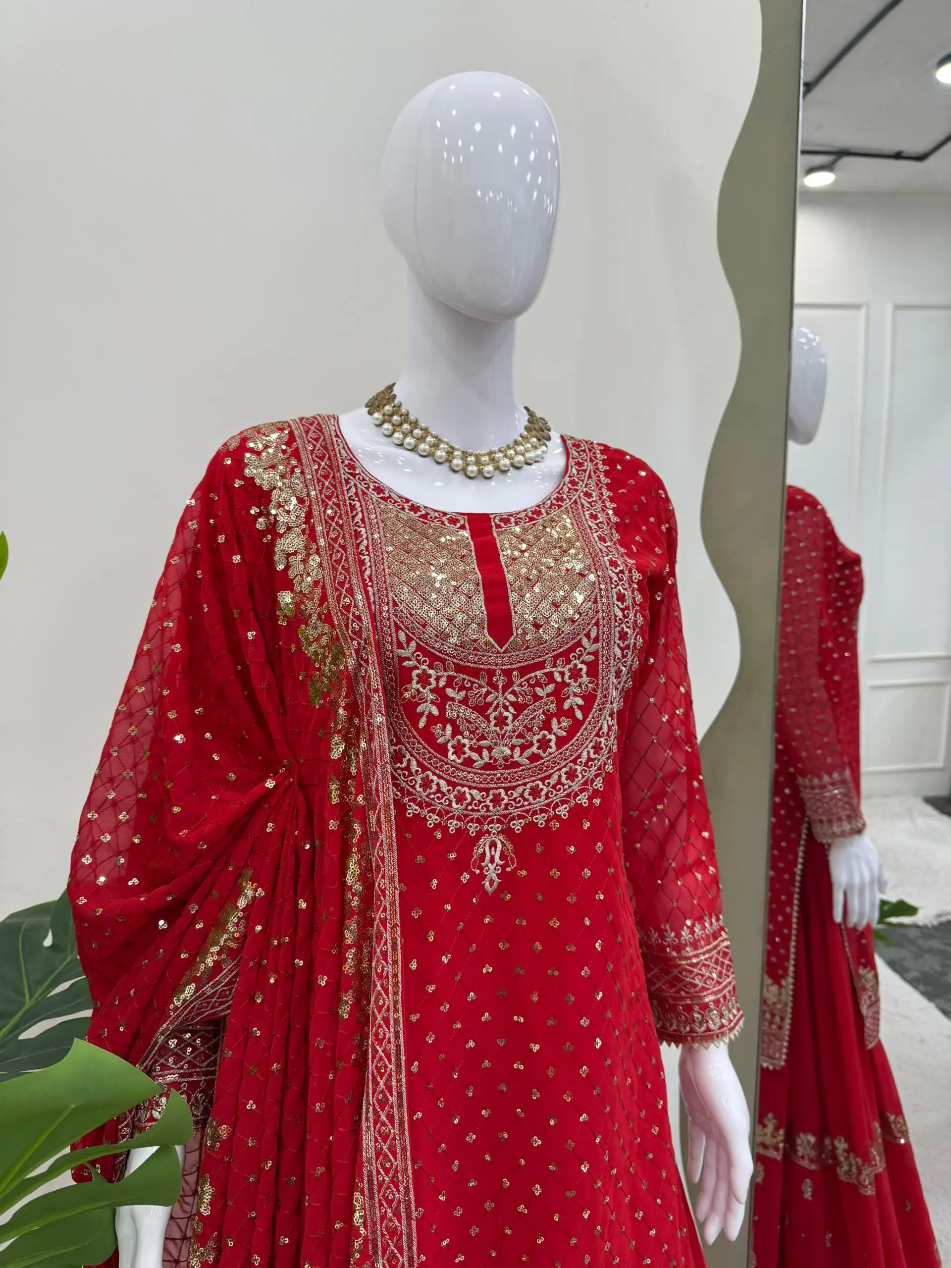 RTC 5899 Red Color Faux Georgette Salwar Suit with Lace Work. Exclusive Offer ₹2599. Delivery 4-6 Working Days. Shop now. | Casual Suits, Jump Suits, Tops & Bottoms, Track Suits, Trendy Wear, Creative suits, Designer Suits, Palazzo Suits, Party Wear Suits, Patiala Suits, Salwar suit, Straight Suits