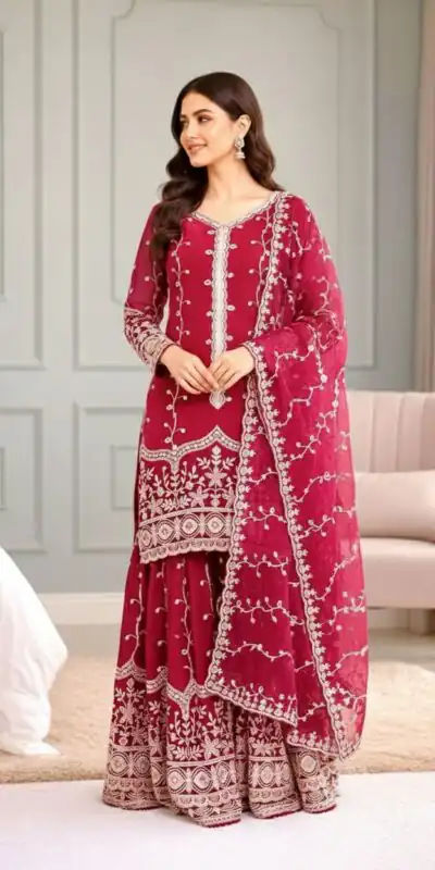 SSR 533 Red Color Fendy Silk Salwar Suit with Embroidery Work. Affordable Price ₹2149. Delivery 4-6 Working Days. Shop now. | Casual Suits, Jump Suits, Creative suits, Designer Suits, Palazzo Suits, Party Wear Suits, Patiala Suits, Salwar suit, Straight Suits