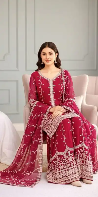SSR 533 Red Color Fendy Silk Salwar Suit with Embroidery Work. Affordable Price ₹2149. Delivery 4-6 Working Days. Shop now. | Casual Suits, Jump Suits, Creative suits, Designer Suits, Palazzo Suits, Party Wear Suits, Patiala Suits, Salwar suit, Straight Suits