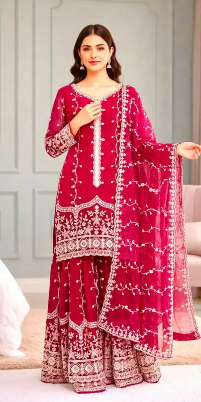 SSR 533 Red Color Fendy Silk Salwar Suit with Embroidery Work. Affordable Price ₹2149. Delivery 4-6 Working Days. Shop now. | Casual Suits, Jump Suits, Creative suits, Designer Suits, Palazzo Suits, Party Wear Suits, Patiala Suits, Salwar suit, Straight Suits