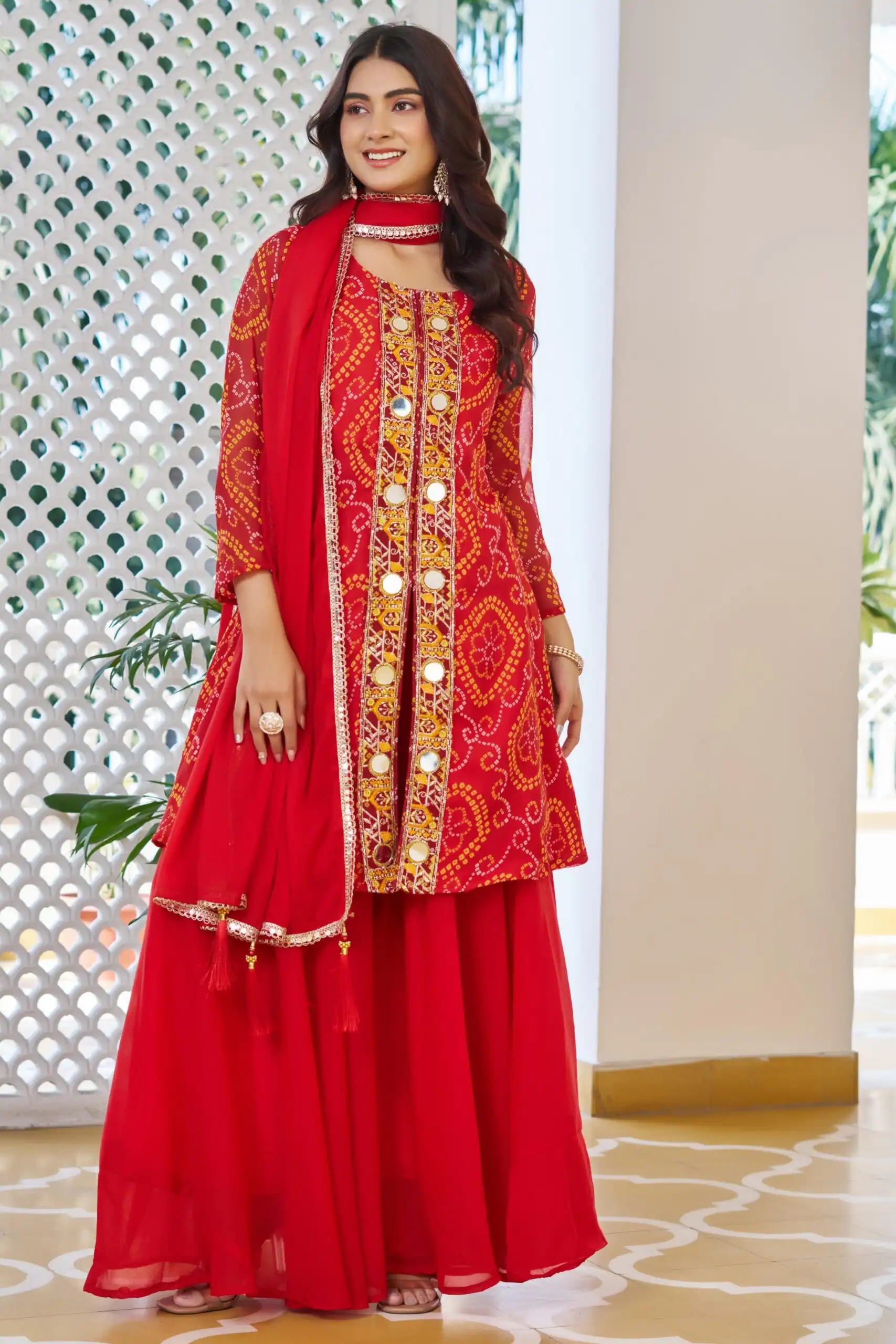 Ram 148 Red in Georgette Badhani print Embroidery Work & Mirror Work Salwar Suit . Exclusive Offer ₹2149. Delivery 4-6 Working Days. Shop now. | Casual Suits, Jump Suits, Tops & Bottoms, Track Suits, Trendy Wear, Creative suits, Designer Suits, Palazzo Suits, Party Wear Suits, Patiala Suits, Salwar suit, Straight Suits
