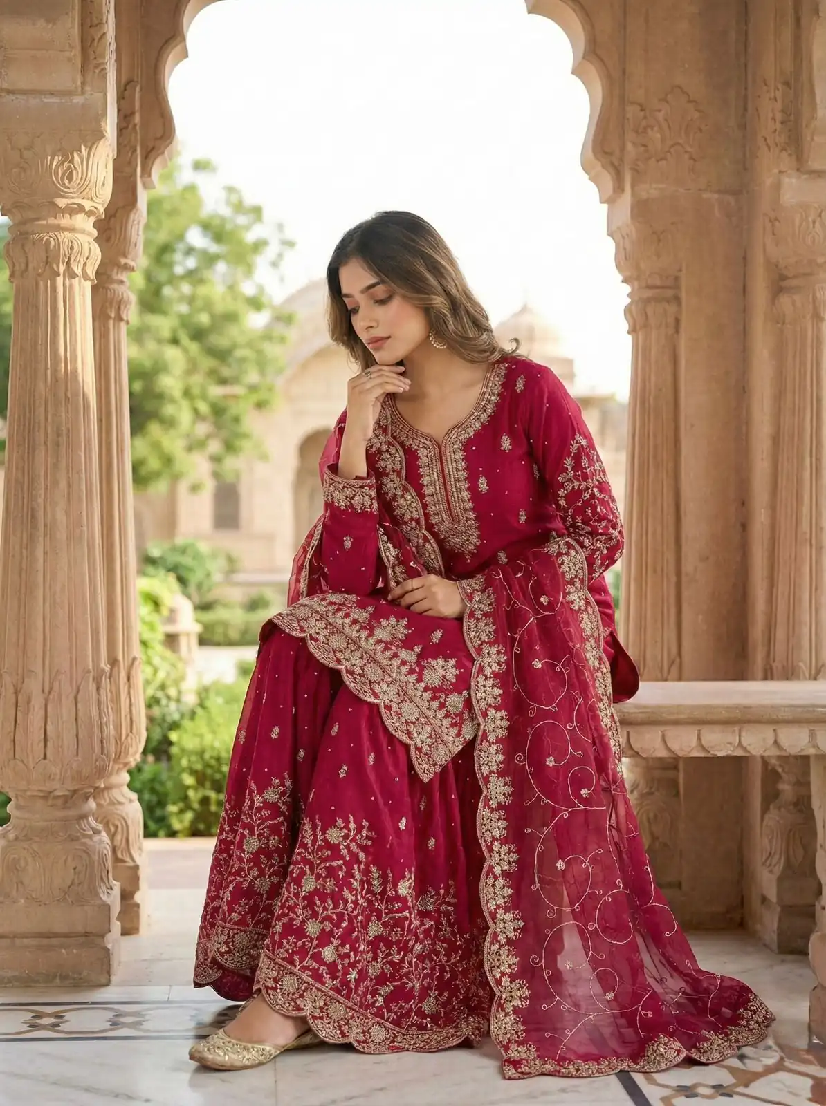 SRK 5319 Red in Organza Silk Embroidery Work & Lace Work Salwar Suit . Now at just ₹2549. Delivery 4-6 Working Days. Shop now. | Casual Suits, Jump Suits, Tops & Bottoms, Track Suits, Trendy Wear, Creative suits, Designer Suits, Palazzo Suits, Party Wear Suits, Patiala Suits, Salwar suit, Straight Suits