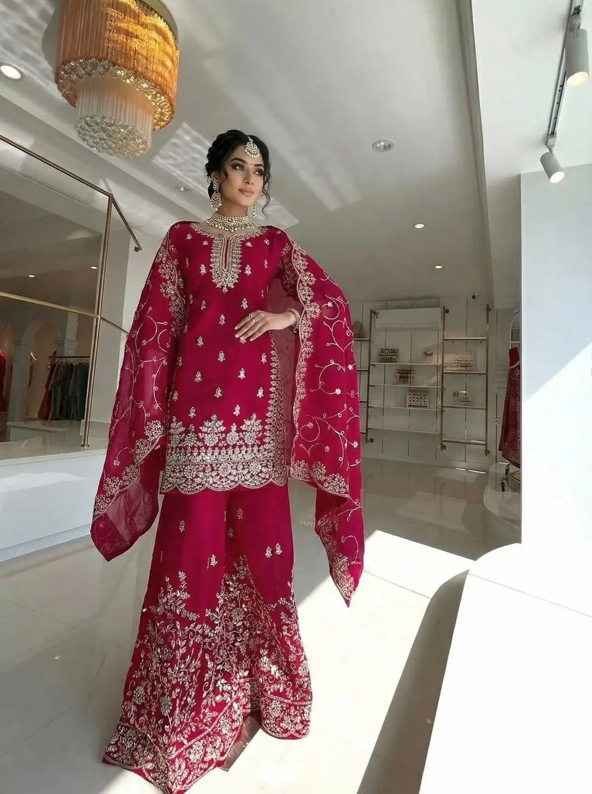 SRK 5319 Red in Organza Silk Embroidery Work & Lace Work Salwar Suit . Now at just ₹2549. Delivery 4-6 Working Days. Shop now. | Casual Suits, Jump Suits, Tops & Bottoms, Track Suits, Trendy Wear, Creative suits, Designer Suits, Palazzo Suits, Party Wear Suits, Patiala Suits, Salwar suit, Straight Suits