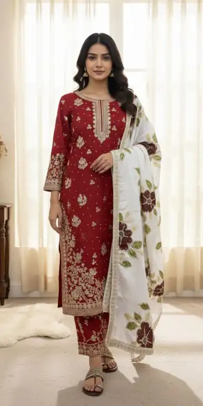 SRK 5315 Red Organza SILK Salwar Suit Perfect for Wedding, Party, Lohri, Ethnic Day, Eid – . Affordable Price ₹2499. Delivery 4-6 Working Days. | Casual Suits, Jump Suits, Tops & Bottoms, Track Suits, Trendy Wear, Creative suits, Designer Suits, Palazzo Suits, Party Wear Suits, Patiala Suits, Salwar suit, Straight Suits