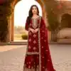 AD 219 Red in Pure Organza Silk Embroidery Work & Cut Work Salwar Suit . Exclusive Offer ₹2499. Delivery 4-6 Working Days. Shop now. | Casual Suits, Jump Suits, Tops & Bottoms, Track Suits, Trendy Wear, Creative suits, Designer Suits, Palazzo Suits, Party Wear Suits, Patiala Suits, Salwar suit, Straight Suits
