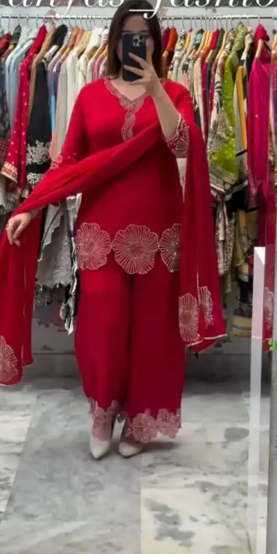 LG 2048 Red in Rangoli Bead Work Salwar Suit . Wedding, Party, Festive, Events, Best Price ₹2049. Delivery 4-6 Working Days. Shop now. | Casual Suits, Jump Suits, Tops & Bottoms, Track Suits, Trendy Wear, Creative suits, Designer Suits, Palazzo Suits, Party Wear Suits, Patiala Suits, Salwar suit, Straight Suits
