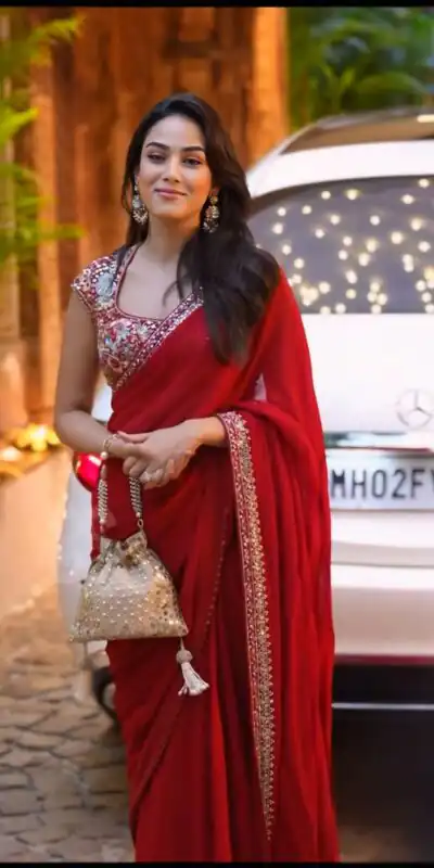 SC 1013 Red Rangoli Silk Saree Perfect for Wedding, Party, Diwali, Onam, Eid – . Get it for ₹1949. Delivery 4-6 Working Days. Shop now. | Creative Sarees, Embroidered Sarees, Bollywood Sarees, Designer Sarees, Ethnic Saree, Modern Digital sarees, Party Wear Sarees, Sarees