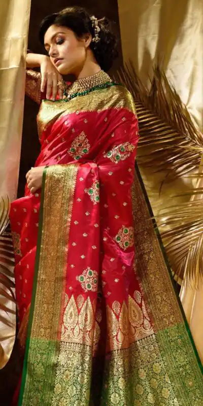 KPR 227 Red in Color Soft Lichi Silk. Lace Border & Lace Work Saree Grab it for ₹1399. Delivery 4-6 Working Days. Shop now. | Creative Sarees, Embroidered Sarees, Bollywood Sarees, Designer Sarees, Ethnic Saree, Modern Digital sarees, Party Wear Sarees, Sarees