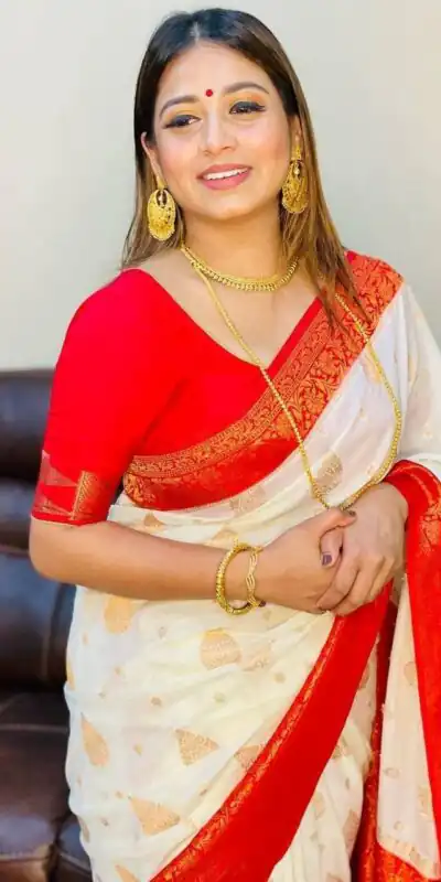 KPR 126 Red in Red Soft Lichi Silk Designer Work Saree . Wedding, Party, Festive, Events, Affordable Price ₹1499. Delivery 4-6 Working Days. Shop now. | Creative Sarees, Embroidered Sarees, Bollywood Sarees, Designer Sarees, Ethnic Saree, Modern Digital sarees, Party Wear Sarees, Sarees