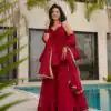 RTC 5864 Red Tabby Organza Salwar Suit with Lace Work. Wedding, Party, Festive, Events Best Price ₹2049. Delivery 4-6 Working Days. Shop now. | Casual Suits, Jump Suits, Tops & Bottoms, Track Suits, Trendy Wear, Creative suits, Designer Suits, Palazzo Suits, Party Wear Suits, Patiala Suits, Salwar suit, Straight Suits