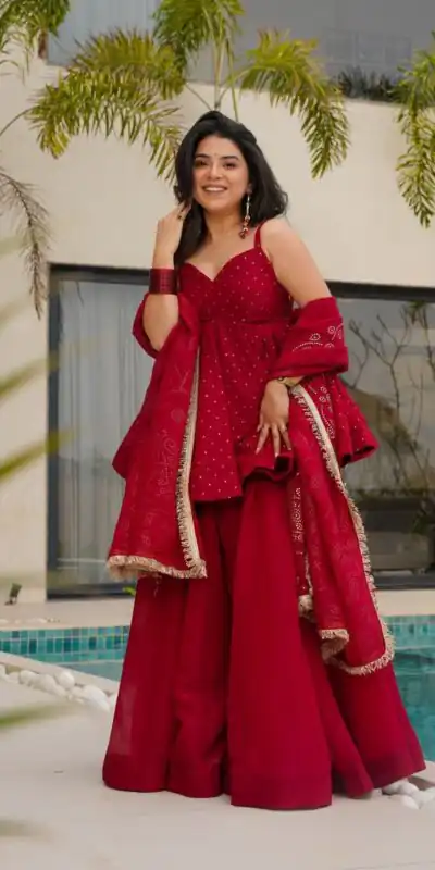 RTC 5864 Red Tabby Organza Salwar Suit with Lace Work. Wedding, Party, Festive, Events Best Price ₹2049. Delivery 4-6 Working Days. Shop now. | Casual Suits, Jump Suits, Tops & Bottoms, Track Suits, Trendy Wear, Creative suits, Designer Suits, Palazzo Suits, Party Wear Suits, Patiala Suits, Salwar suit, Straight Suits
