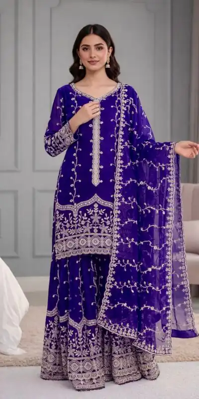 SSR 533 Royal Blue Color Fendy Silk Salwar Suit with Embroidery Work. Affordable Price ₹2149. Delivery 4-6 Working Days. Shop now. | Casual Suits, Jump Suits, Creative suits, Designer Suits, Palazzo Suits, Party Wear Suits, Patiala Suits, Salwar suit, Straight Suits